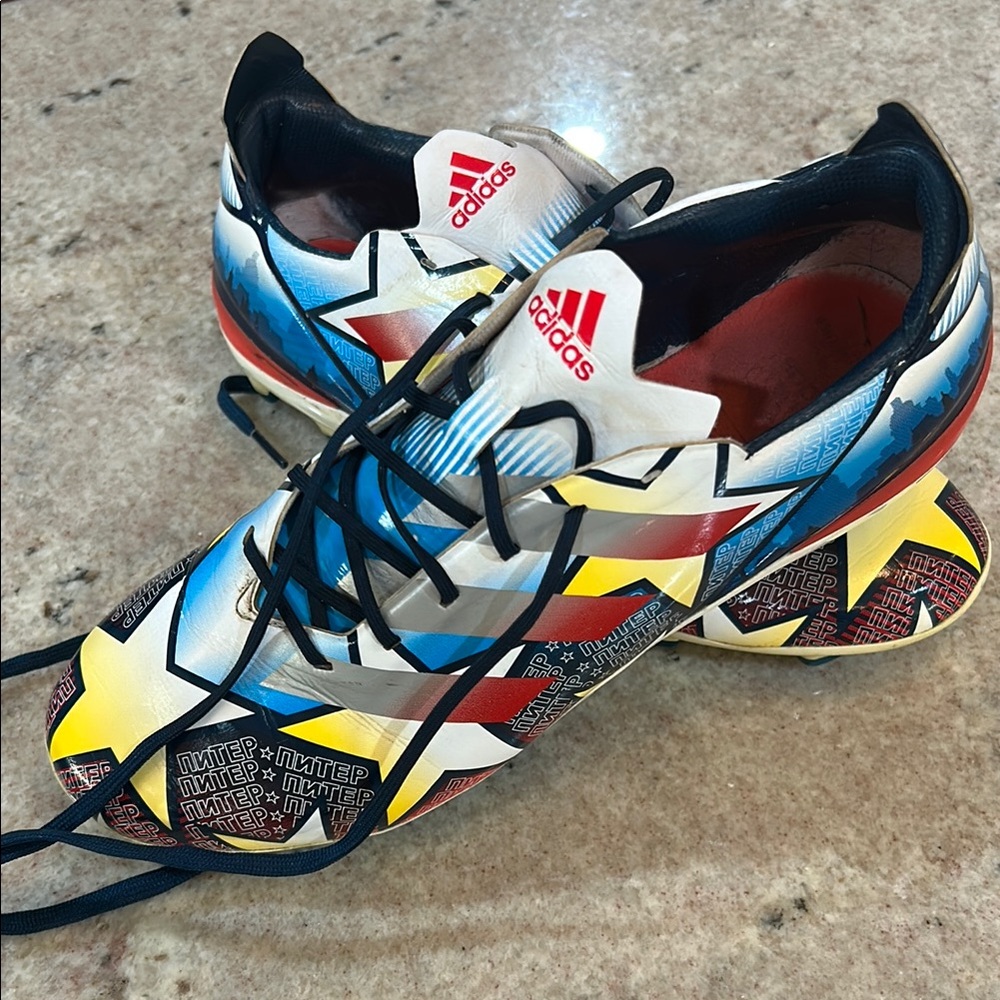 Adidas Blue Red Athletic Shoes Dynamic Design
